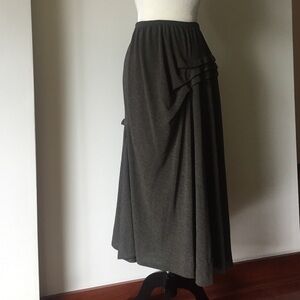 NATHALIE SEAVER olive green midi skirt, sz. M